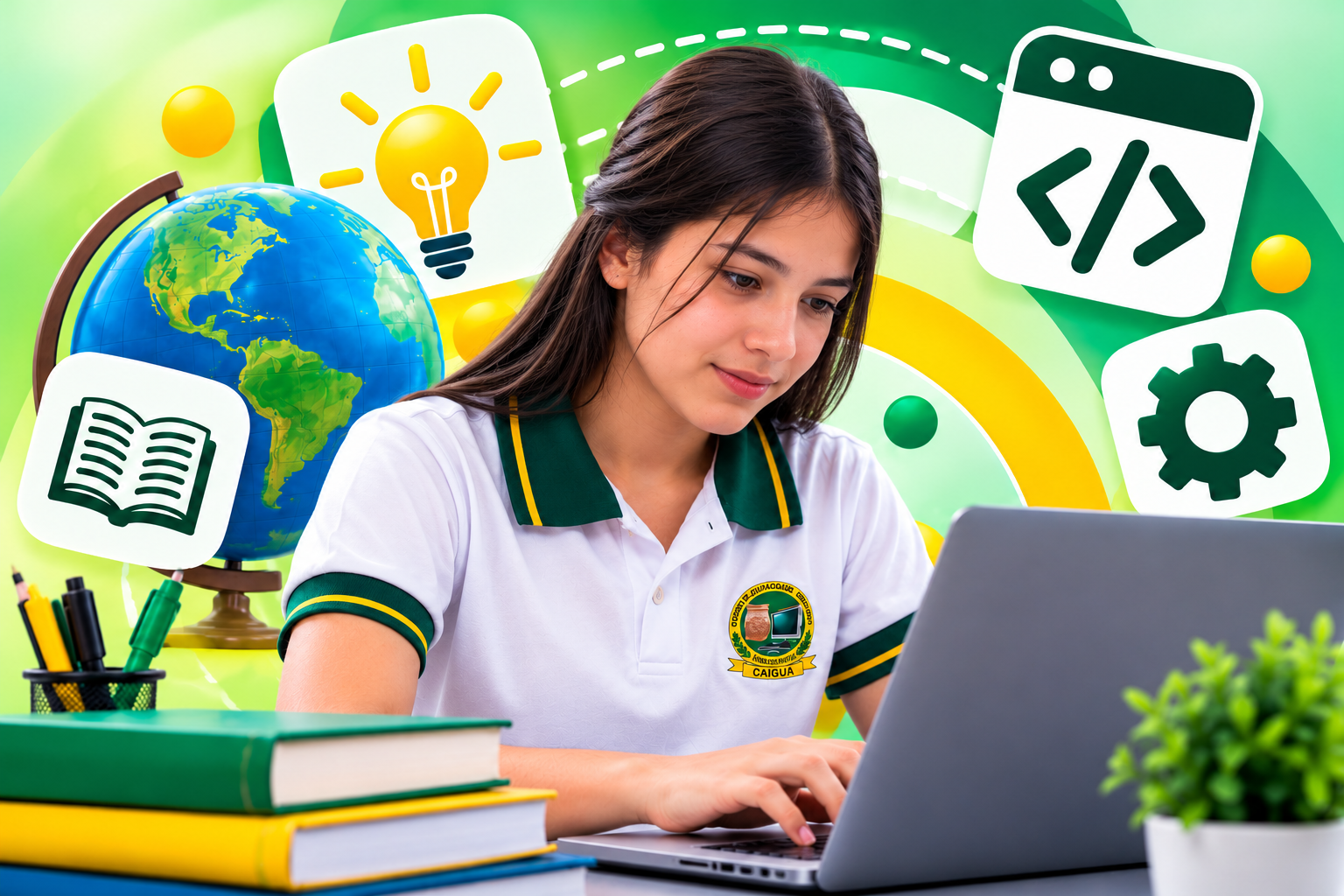 Estudiante de CAIGUA en formación integral de computación