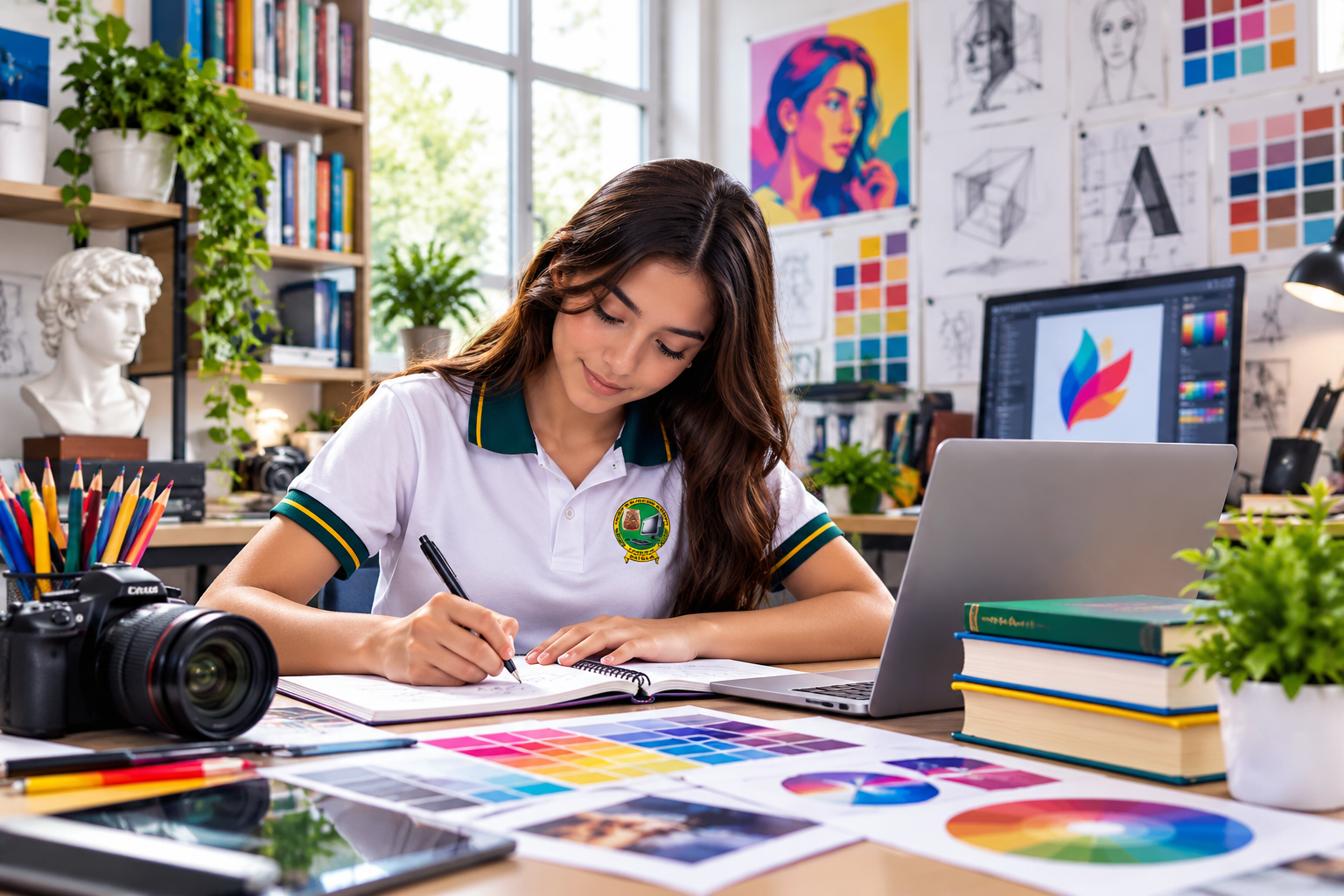 Estudiante de CAIGUA en su proyección académica de diseño gráfico