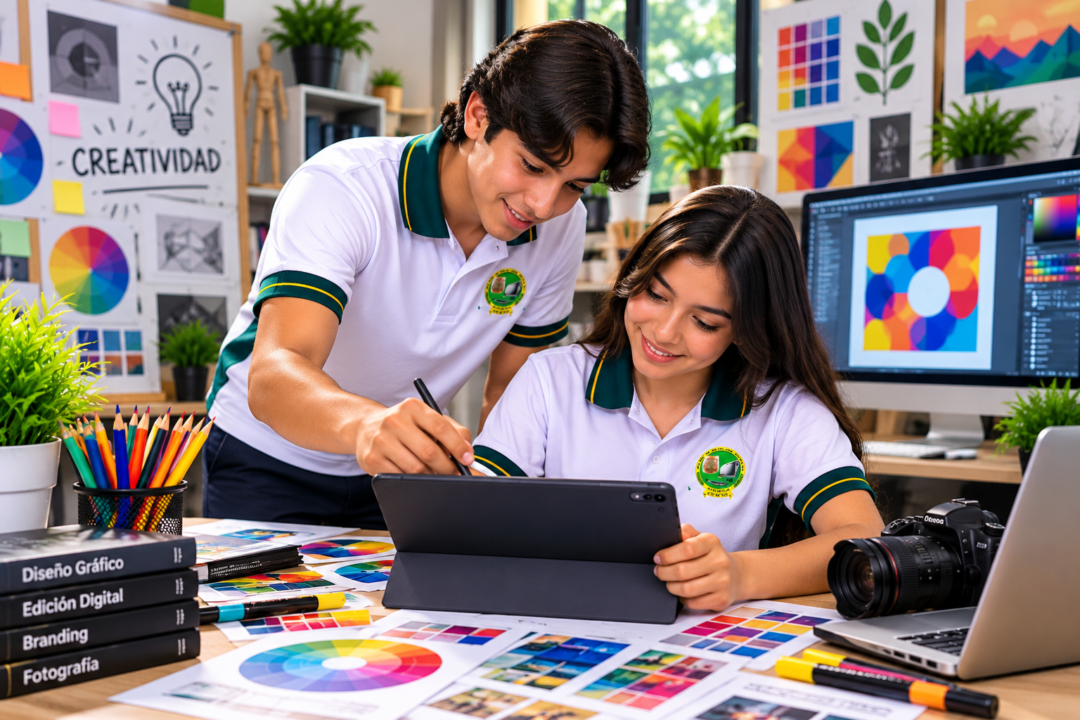 Trabajo en equipo en Bachillerato en Diseño Gráfico