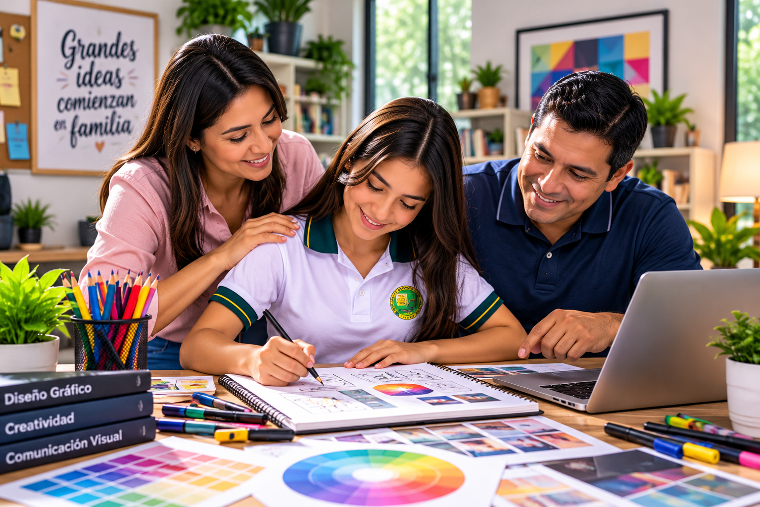 Colegio y familia en el Bachillerato en Diseño Gráfico