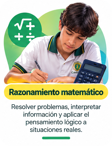 Razonamiento matemático. Resolver problemas, interpretar información y aplicar el pensamiento lógico a situaciones reales.
