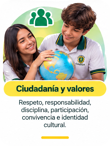 Ciudadanía y valores. Respeto, responsabilidad, disciplina, participación, convivencia e identidad cultural.